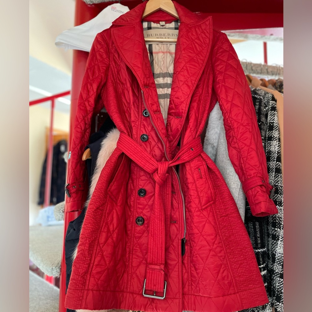 Burberry quilted trench coat with belt